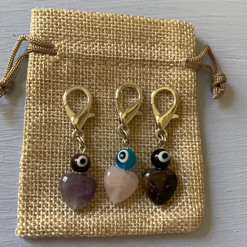 Crystal Pet Charms Amethyst Pet Charm Rose Quartz Pet Charm Evil Eye Pet Charms